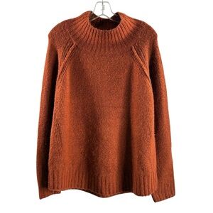 JONES RUST LONG SLEEVE MOCK TURTLENECK ACRYLIC BLEND SWEATER